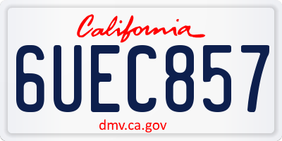 CA license plate 6UEC857