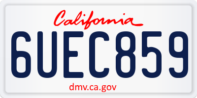 CA license plate 6UEC859