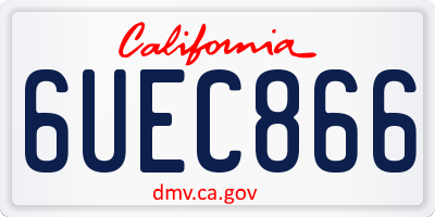 CA license plate 6UEC866