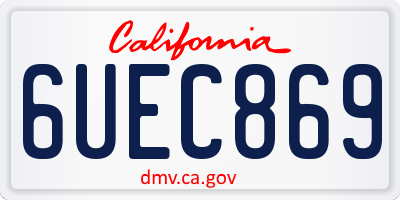 CA license plate 6UEC869