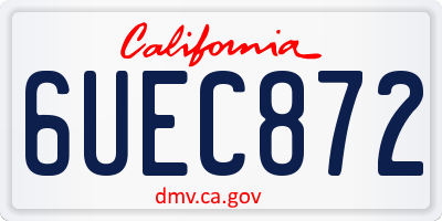 CA license plate 6UEC872