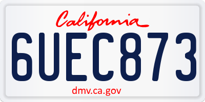 CA license plate 6UEC873