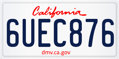 CA license plate 6UEC876