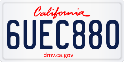 CA license plate 6UEC880