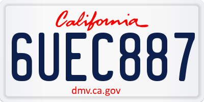 CA license plate 6UEC887