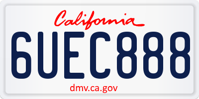 CA license plate 6UEC888