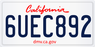 CA license plate 6UEC892