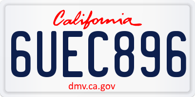 CA license plate 6UEC896