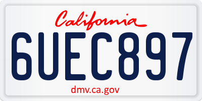 CA license plate 6UEC897