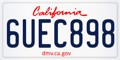 CA license plate 6UEC898