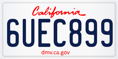 CA license plate 6UEC899
