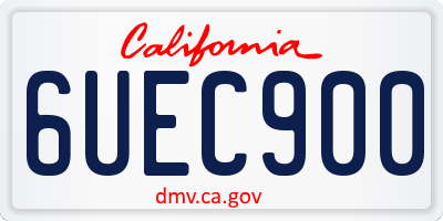 CA license plate 6UEC900