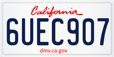 CA license plate 6UEC907