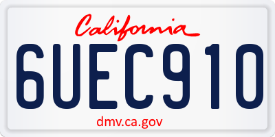 CA license plate 6UEC910