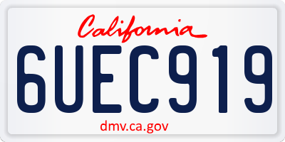 CA license plate 6UEC919