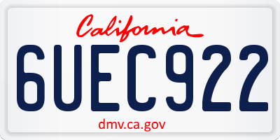 CA license plate 6UEC922