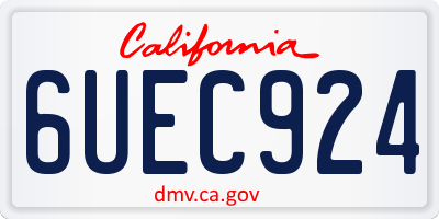 CA license plate 6UEC924