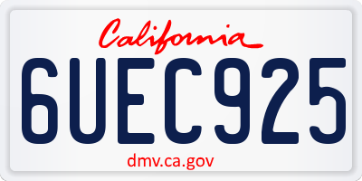 CA license plate 6UEC925