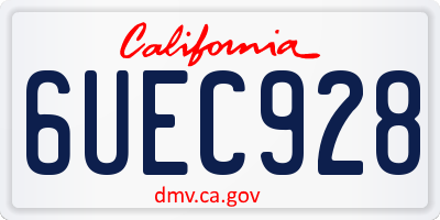 CA license plate 6UEC928
