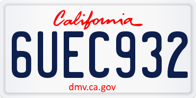 CA license plate 6UEC932
