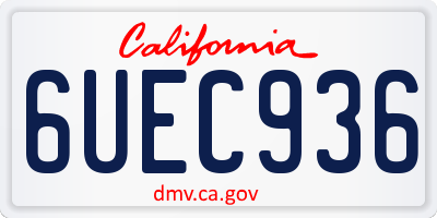 CA license plate 6UEC936