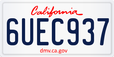 CA license plate 6UEC937
