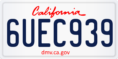 CA license plate 6UEC939