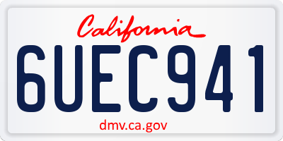 CA license plate 6UEC941