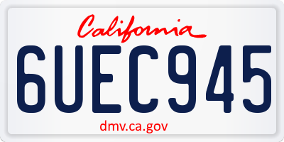 CA license plate 6UEC945