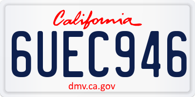 CA license plate 6UEC946