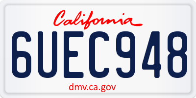 CA license plate 6UEC948