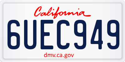 CA license plate 6UEC949