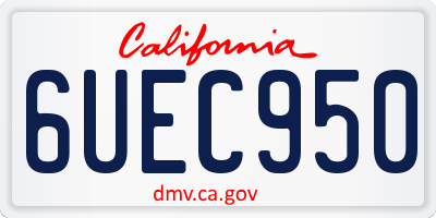 CA license plate 6UEC950
