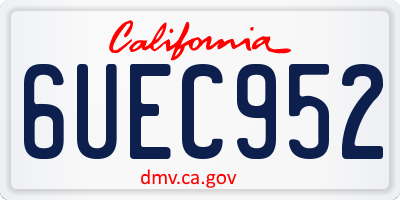 CA license plate 6UEC952