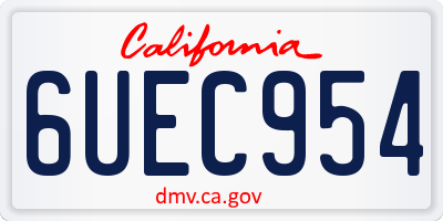 CA license plate 6UEC954