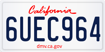CA license plate 6UEC964