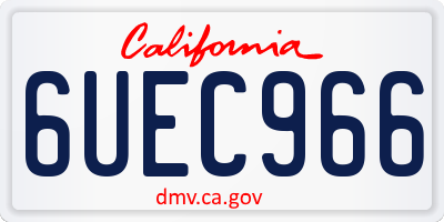 CA license plate 6UEC966