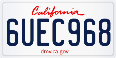 CA license plate 6UEC968