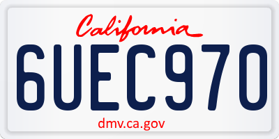 CA license plate 6UEC970
