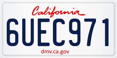CA license plate 6UEC971