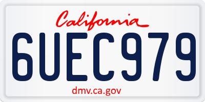 CA license plate 6UEC979