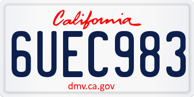 CA license plate 6UEC983