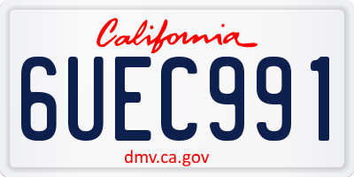 CA license plate 6UEC991