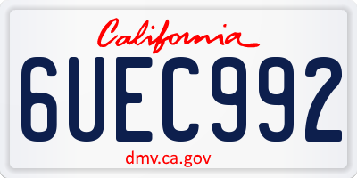 CA license plate 6UEC992