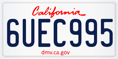 CA license plate 6UEC995