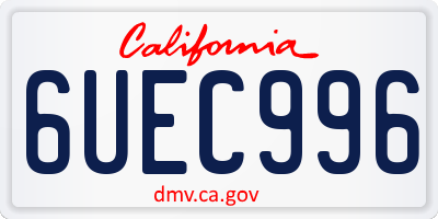 CA license plate 6UEC996