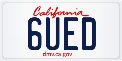 CA license plate 6UED