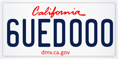 CA license plate 6UED000