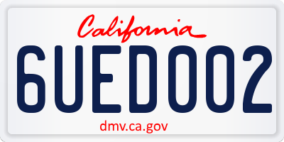 CA license plate 6UED002