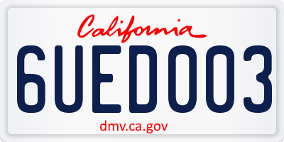 CA license plate 6UED003